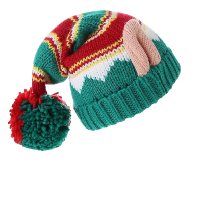 LMLALML Christmas Hats for Kids Elegant Knitted Warm Funny Beanie， 1pcs