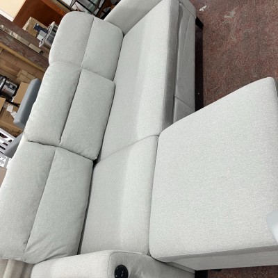 86 inch 3-seater convertible combination sofa with adjustable armrests, L-shaped sofa with 2 USB ports, suitable for living room, apartment, office - light gray, 1 pcs