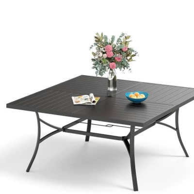 Eight person outdoor metal table, 1 table