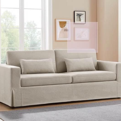 Beige Large Double Sofa, Hard, 1pcs 