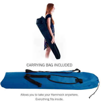 Portable hammock that can be carried in a handbag for easy travel - perfect for backyard, swimming pool, beach, hiking (blue), 1